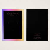 Carte d'affichage à oreille simple en noir. Bordur (Devant & derrière)