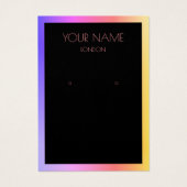 Carte d'affichage à oreille simple en noir. Bordur (Devant)