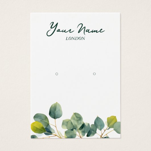 Carte d'affichage à oreille verte à feuillage de b (Devant)