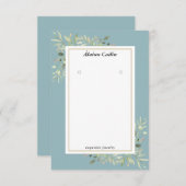 Carte d'affichage à oreilles florales vertes (Devant / Derrière)