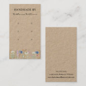 Carte d'affichage à trois oreilles | Floral Fleur (Devant / Derrière)