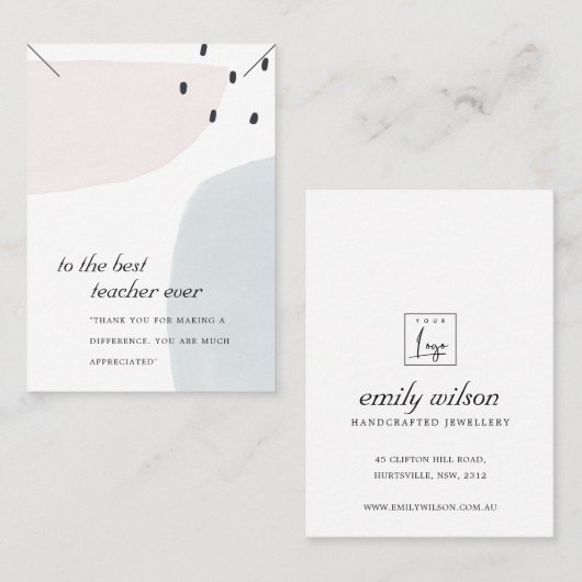 CARTE D'AFFICHAGE ABSTRAITE DU CADEAU D'ENSEIGNANT (Devant / Derrière)