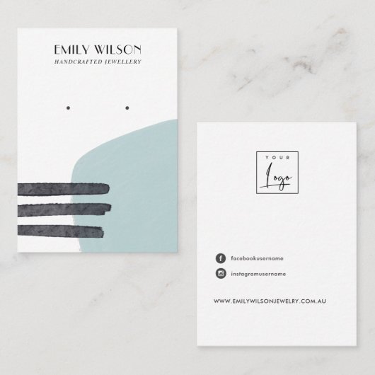 CARTE D'AFFICHAGE ABSTRAITE EN FORME BLEUE (Devant / Derrière)