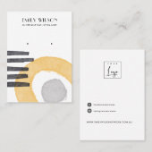 CARTE D'AFFICHAGE ABSTRAITE EN FORMES JAUNE (Devant / Derrière)