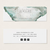 Carte d'affichage Aqua Blue Agate Marble Stud Bouc (Devant & derrière)