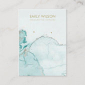 CARTE D'AFFICHAGE AQUA BLUE GOLD AGATE MARBRE (Devant)