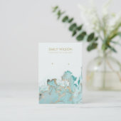 CARTE D'AFFICHAGE AQUA BLUE GOLD AGATE MARBRE (Debout devant)