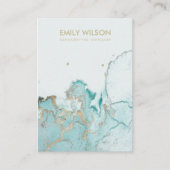 CARTE D'AFFICHAGE AQUA BLUE GOLD AGATE MARBRE (Devant)