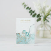 CARTE D'AFFICHAGE AQUA BLUE GOLD AGATE MARBRE (Debout devant)