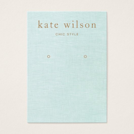 Carte d'affichage Aqua Blue Linen (image) (Devant)