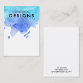 Carte d'affichage Aquarelle bleu Aquarelle (Devant / Derrière)