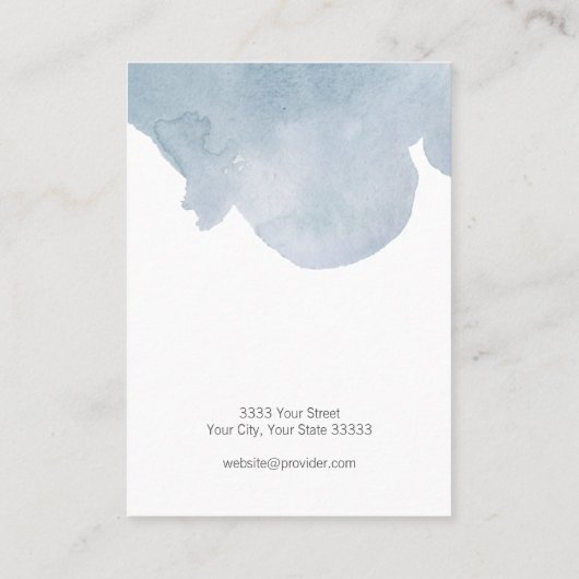 Carte d'affichage Aquarelle bleue (Dos)