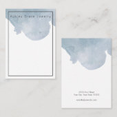 Carte d'affichage Aquarelle bleue (Devant / Derrière)