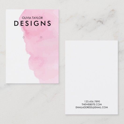 Carte d'affichage Aquarelle rose (Devant / Derrière)