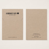 Carte d'affichage artisanale avec collier Kraft Lo (Devant & derrière)