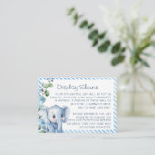 Carte d'affichage Baby shower Blue Elephant - Wate (Debout devant)