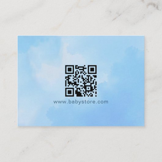 Carte d'affichage Baby shower Blue Elephant - Wate (Dos)