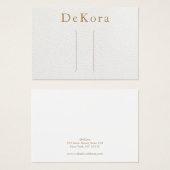 Carte d'affichage Barrette en cuir blanc (Devant & derrière)