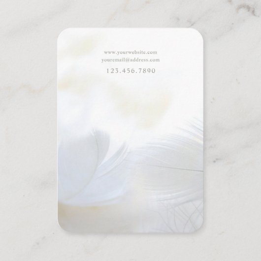 Carte d'affichage Bijoux en plumes blanches douces (Dos)
