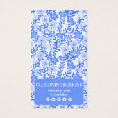 Carte d'affichage Blue Floral Arch Chic Boucles d' (Dos)