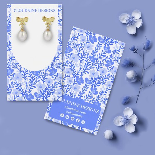 Carte d'affichage Blue Floral Arch Chic Boucles d'