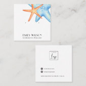 CARTE D'AFFICHAGE BLUE STAR FISH AQUATIC STUD EARR (Devant / Derrière)