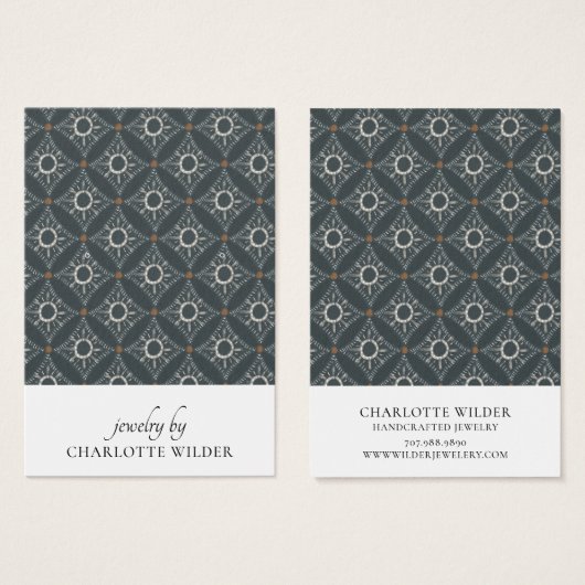 Carte d'affichage Boho Abstrait Shapes Charcoal Ea (Devant & derrière)