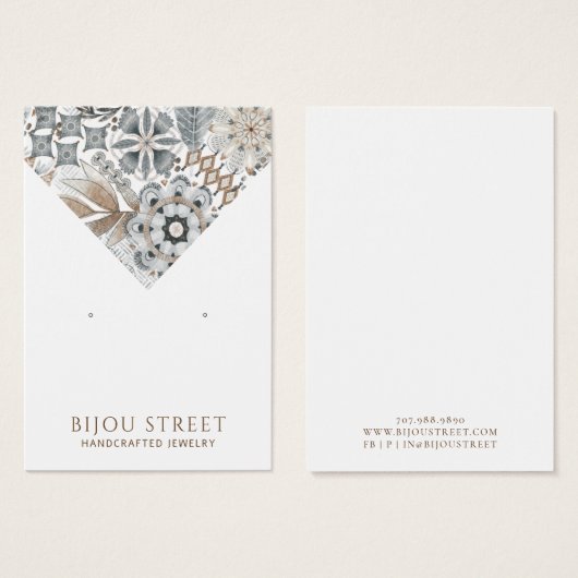 Carte d'affichage Boho Abstrait Shapes Earthy Earr (Devant & derrière)