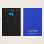 Carte d'affichage Boho Blue Butterfly (Devant & derrière)