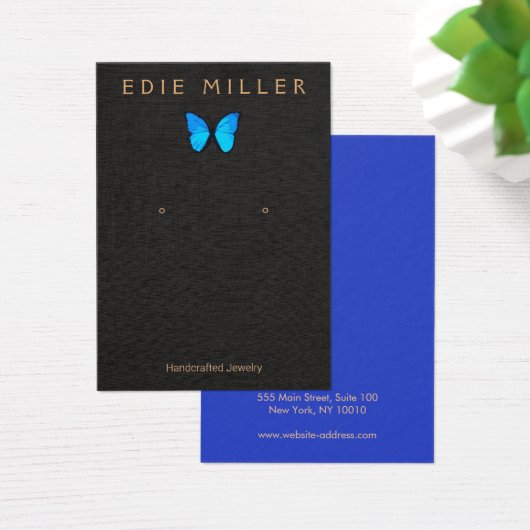 Carte d'affichage Boho Blue Butterfly (Bureau)