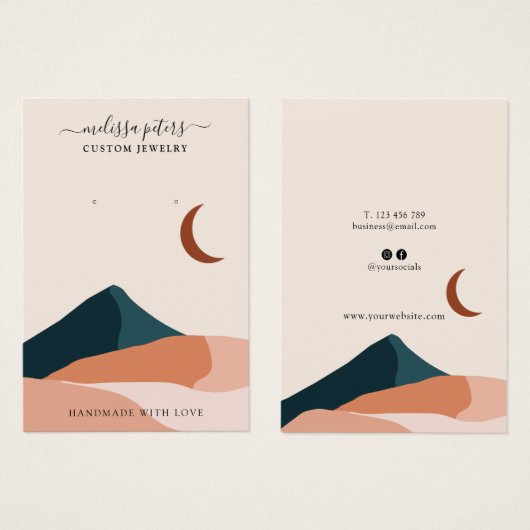 Carte d'affichage Boho Chic Minimal pour bijoux à  (Devant & derrière)