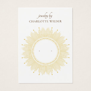Carte d'affichage Boho Gold Sunburst Circle d'orei