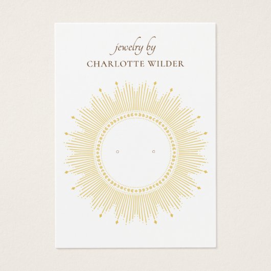 Carte d'affichage Boho Gold Sunburst Circle d'orei (Devant)