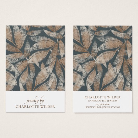 Carte d'affichage Boho Leaf Motif (Devant & derrière)