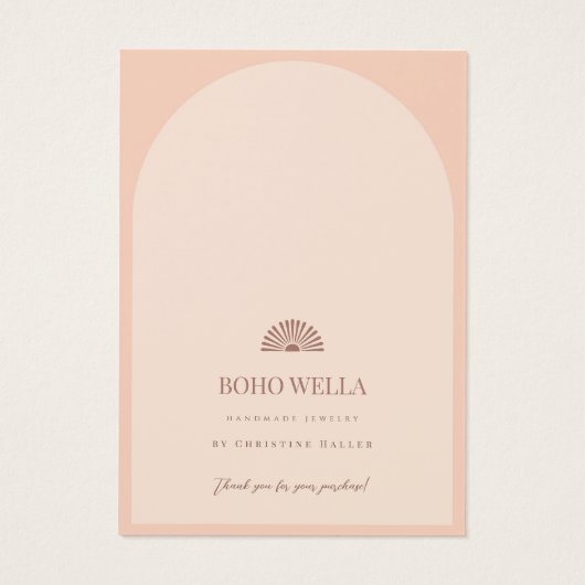 Carte d'affichage Boho Pink Arch avec logo (Dos)