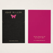 Carte d'affichage Boho Pink Butterfly (Devant & derrière)