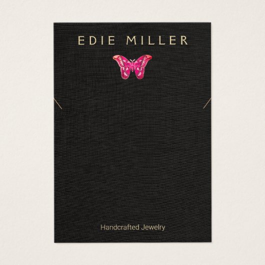 Carte d'affichage Boho Pink Butterfly (Devant)
