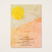 Carte d'affichage Boho Sunrise Desert Abstraite or (Dos)