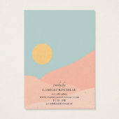 Carte d'affichage Boho Sunrise Desert Abstraite or (Dos)