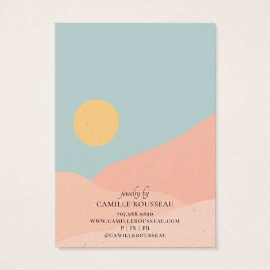 Carte d'affichage Boho Sunrise Desert Abstraite or (Dos)
