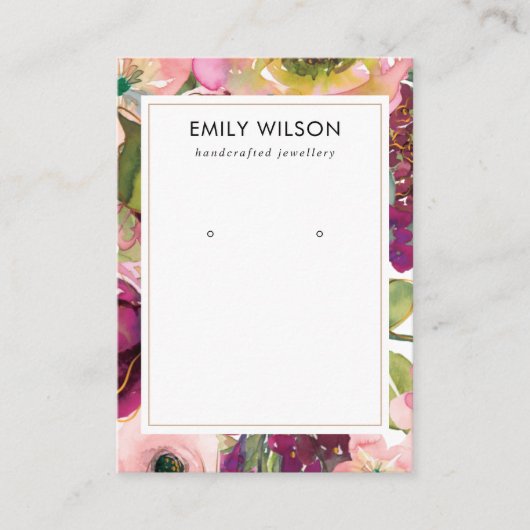 CARTE D'AFFICHAGE BURGUNDY BLUSH FLORAL STUD (Devant)