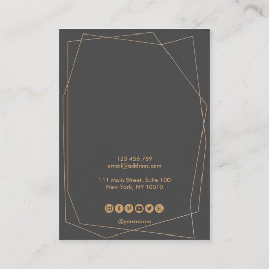 Carte d'affichage Calligraphie Gold Frame (Dos)