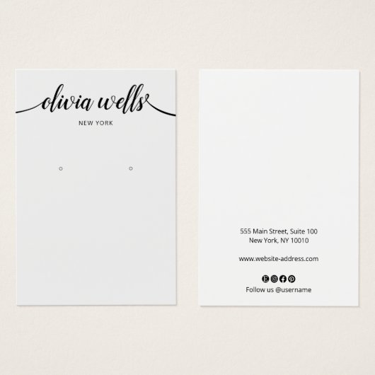 Carte d'affichage Calligraphie gris clair (Devant & derrière)