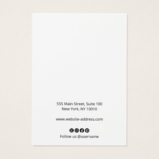 Carte d'affichage Calligraphie gris clair (Dos)