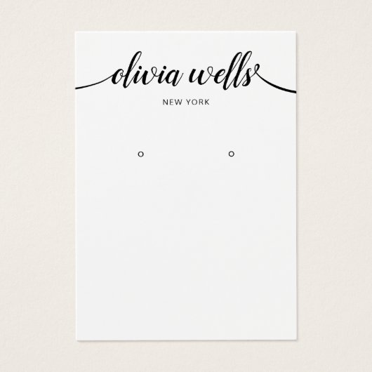 Carte d'affichage Calligraphie noir blanc (Devant)