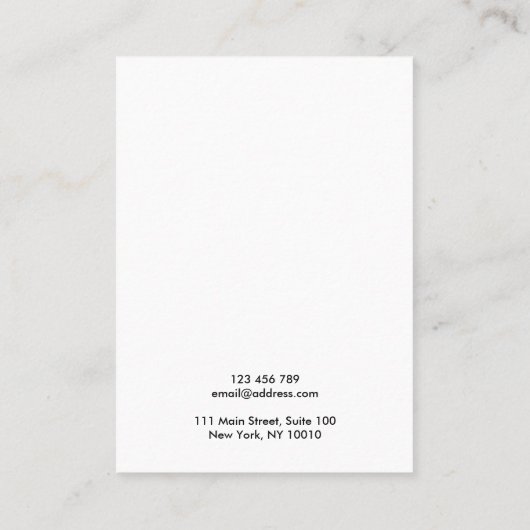 Carte d'affichage Calligraphie noir blanc (Dos)