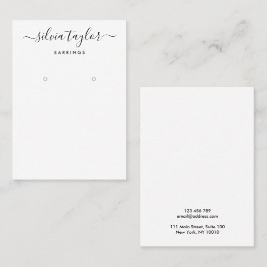 Carte d'affichage Calligraphie noir blanc (Devant / Derrière)