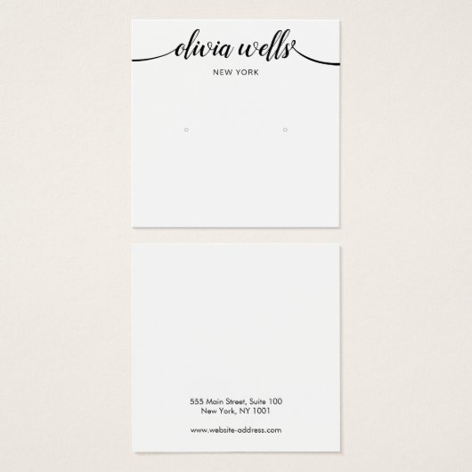 Carte d'affichage Calligraphie Noir Blanc Éclat d' (Devant & derrière)