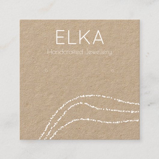 Carte d'affichage Carré à oreille Kraft White Dots (Devant)