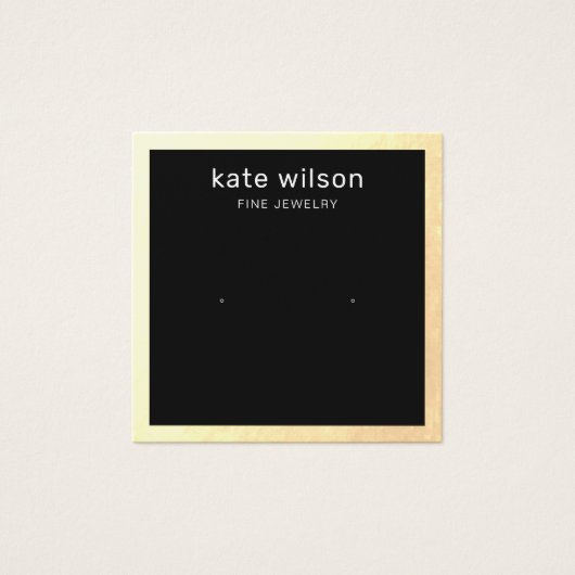 Carte d'affichage Carré à oreille noire Bordure or (Devant)